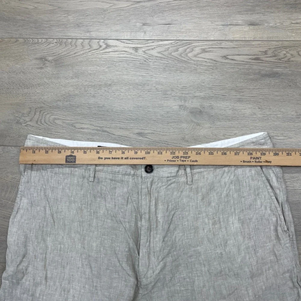 Quince European Linen Trousers Mens 40x30 Flax Tan Straight Leg Pants